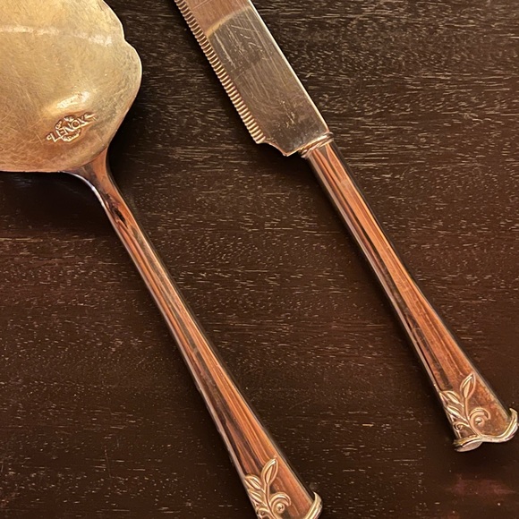 Lenox Kitchen Lenox Opal Innocence Cake Knife Server Set Poshmark